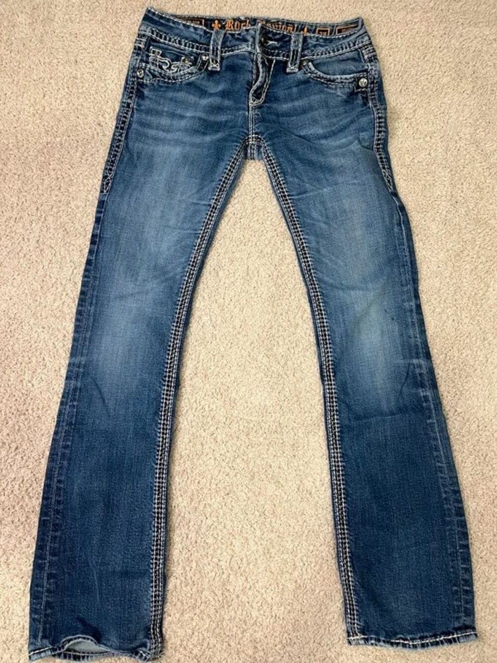 Y2K Low Rise Rock Revival Jeans size 28